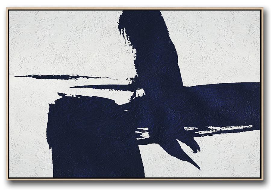 Horizontal Navy Minimalist Art #NV46C - Click Image to Close